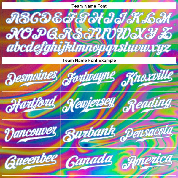 Custom 3D Pattern Design Abstract Colorful Psychedelic Fluid Art Authentic Baseball Jersey - Image 4
