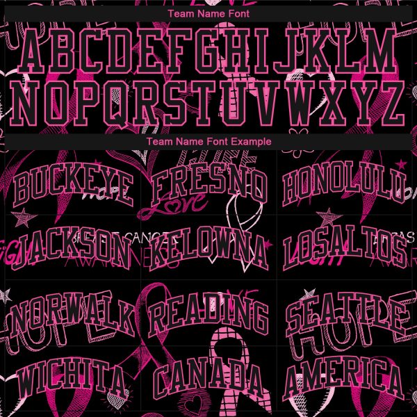 Custom 3D Pink Ribbon Breast Cancer Awareness Month Women Health Care Support Authentic Baseball Jersey - Image 4
