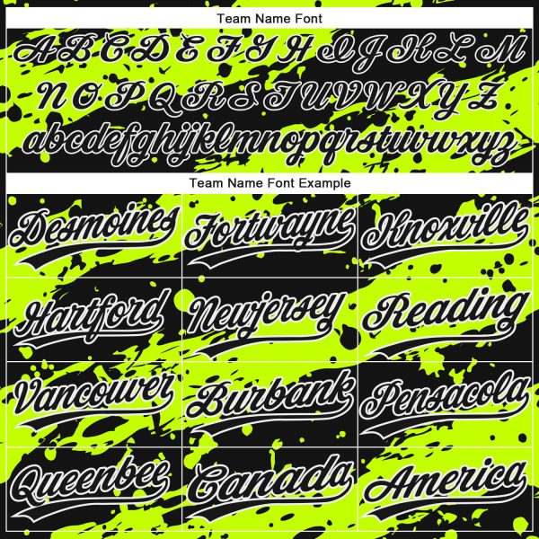 Custom Neon Green Black-White 3D Pattern Design Authentic Baseball Jersey - Image 4
