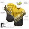 Custom Gold Gold-Black 3D Pattern Design Authentic Baseball Jersey - Image 3
