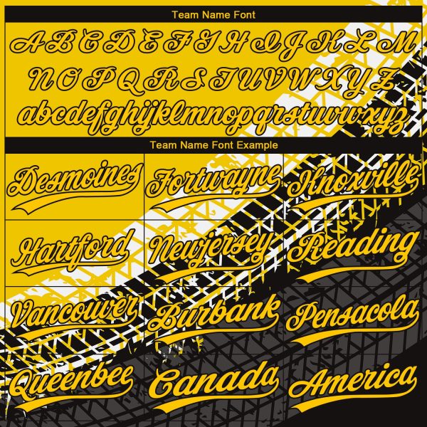 Custom Gold Gold-Black 3D Pattern Design Authentic Baseball Jersey - Image 4