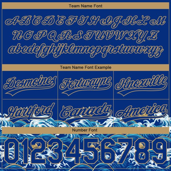 Custom Royal Old Gold 3D Pattern Fish In The Sea Authentic Basketball Shorts - Image 3