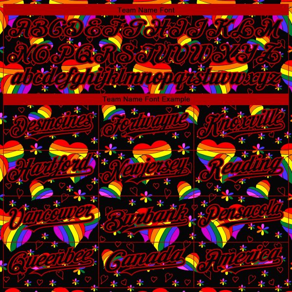 Custom Rainbow For Pride Month Love Is Love LGBT 3D Authentic Baseball Jersey - Image 4