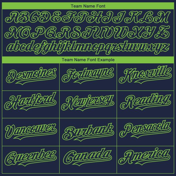 Custom Navy Neon Green 3D Seattle City Edition Fade Fashion Authentic Baseball Jersey - Image 4
