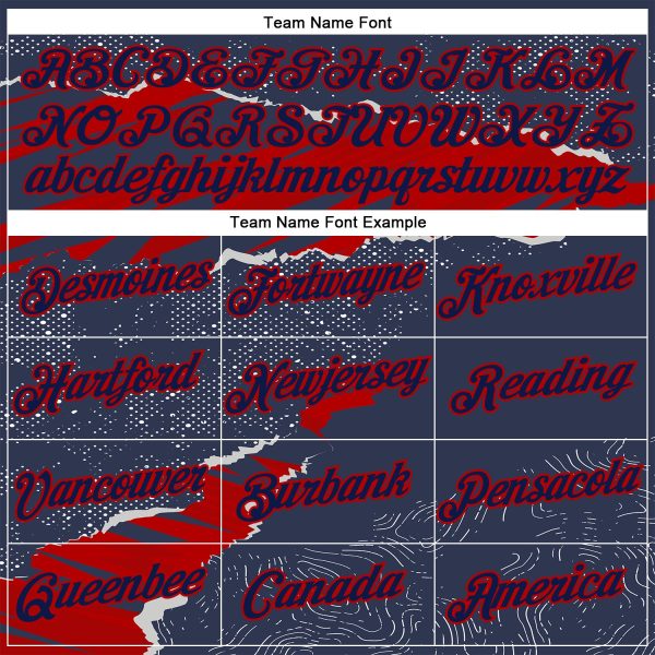 Custom Stitched Navy Red 3D Pattern Design Torn Paper Style Sports Pullover Sweatshirt Hoodie - Image 3