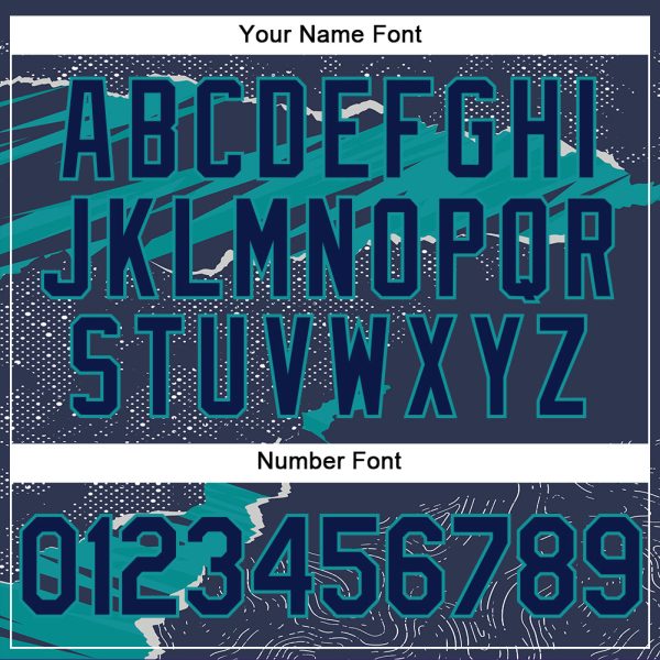 Custom Stitched Navy Teal 3D Pattern Design Torn Paper Style Sports Pullover Sweatshirt Hoodie - Image 4