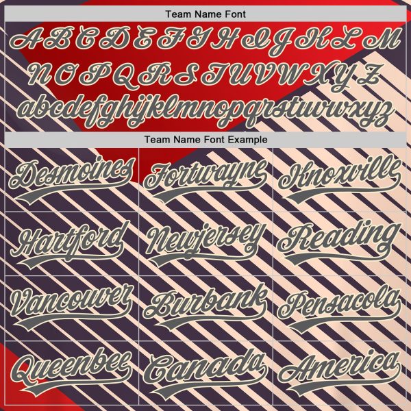 Custom Red Steel Gray=Cream 3D Pattern Design Abstract Sport Authentic Baseball Jersey - Image 4