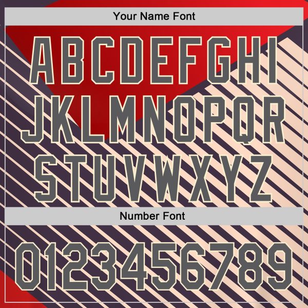 Custom Red Steel Gray=Cream 3D Pattern Design Abstract Sport Authentic Baseball Jersey - Image 5