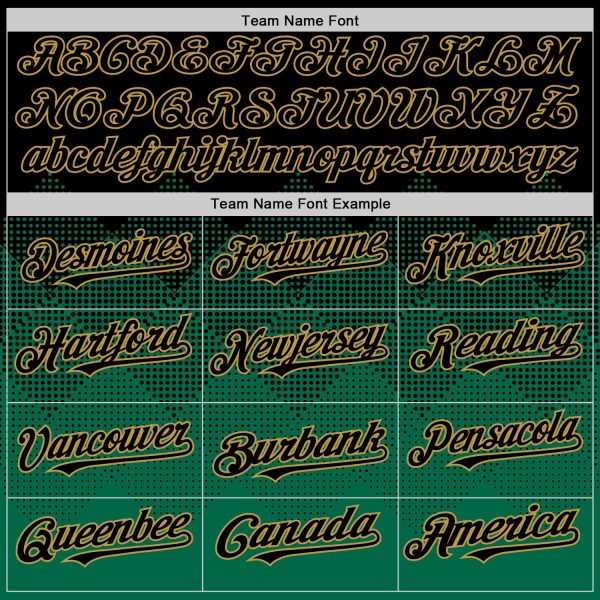 Custom Black Kelly Green-Old Gold 3D Pattern Design Gradient Square Shapes Authentic Baseball Jersey - Image 4