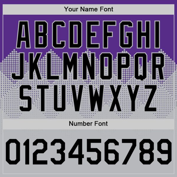 Custom Purple Black-Gray 3D Pattern Design Gradient Square Shapes Authentic Baseball Jersey - Image 5