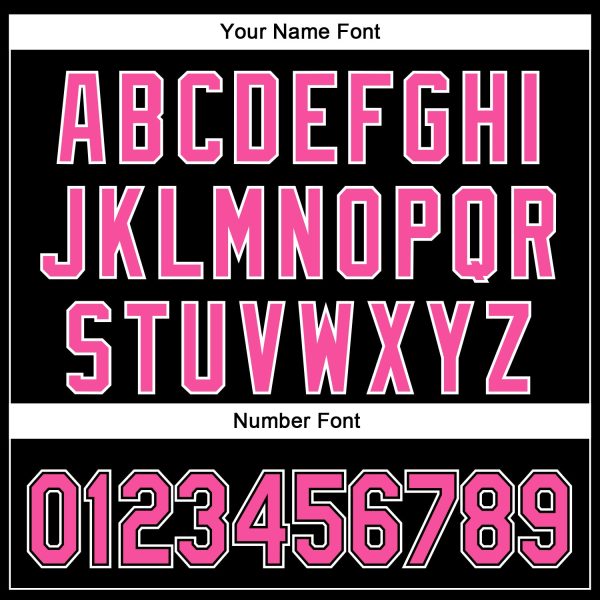 Custom Black Pink-White 3D Pattern Design Curve Solid Authentic Baseball Jersey - Image 5