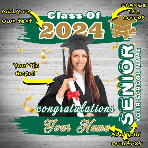 Custom White Kelly Green-Old Gold 3D Graduation Performance T-Shirt - Image 3