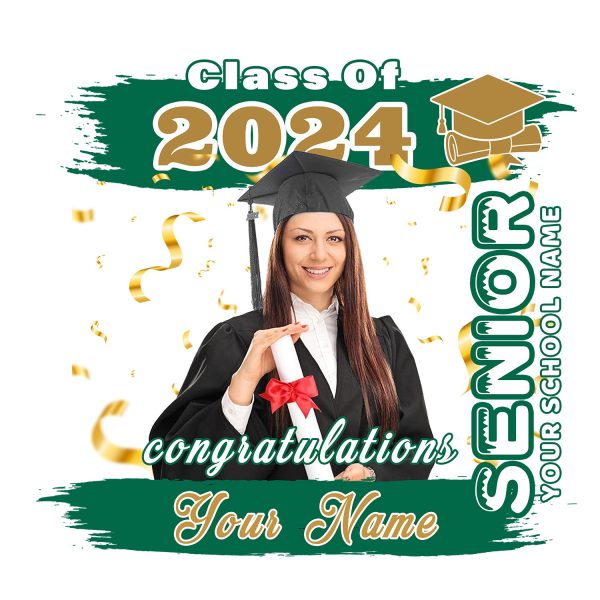 Custom White Kelly Green-Old Gold 3D Graduation Performance T-Shirt - Image 4