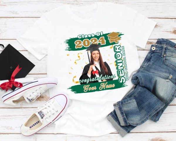 Custom White Kelly Green-Old Gold 3D Graduation Performance T-Shirt - Image 2