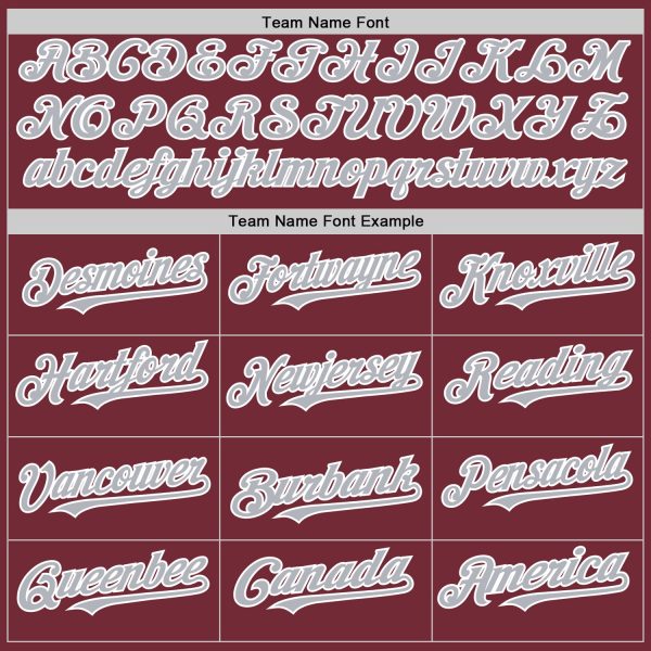 Custom Burgundy Gray-White Line Authentic Baseball Jersey - Image 4