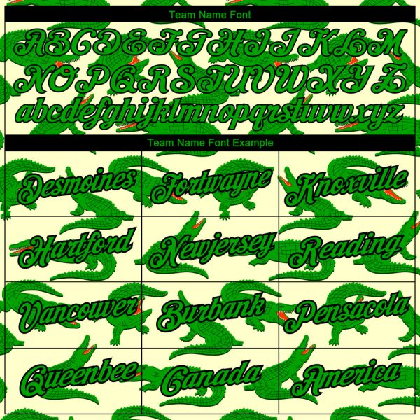 Custom Cream Aurora Green-Black 3D Pattern Design Crocodile Performance T-Shirt - Image 3