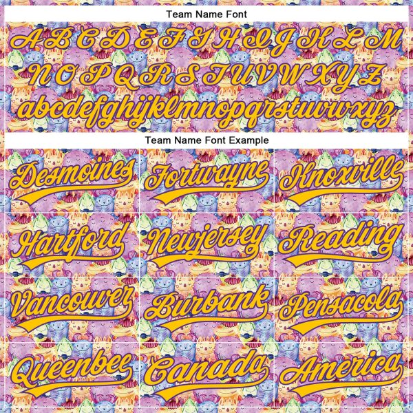 Custom Pink Yellow-Purple 3D Pattern Design Animal Funny Monster Authentic Baseball Jersey - Image 4