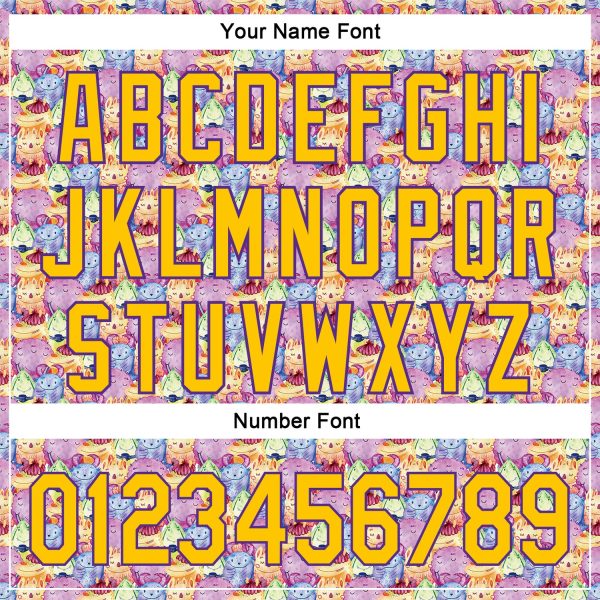 Custom Pink Yellow-Purple 3D Pattern Design Animal Funny Monster Authentic Baseball Jersey - Image 5