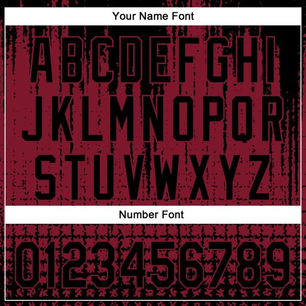Custom Crimson Black 3D Pattern Design Abstract Shape Authentic Baseball Jersey - Image 5