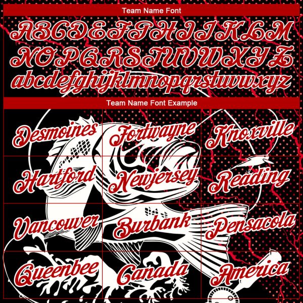 Custom Black Red-White 3D Pattern Design Fishing Performance T-Shirt - Image 4