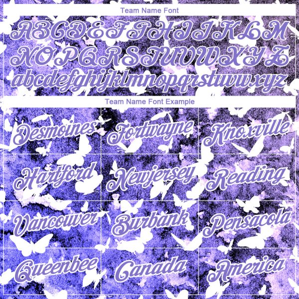 Custom Medium Purple White 3D Pattern Design Butterfly Performance T-Shirt - Image 3