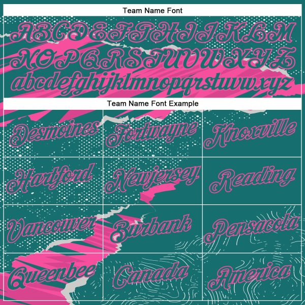 Custom Stitched Teal Pink 3D Pattern Design Torn Paper Style Sports Pullover Sweatshirt Hoodie - Image 3
