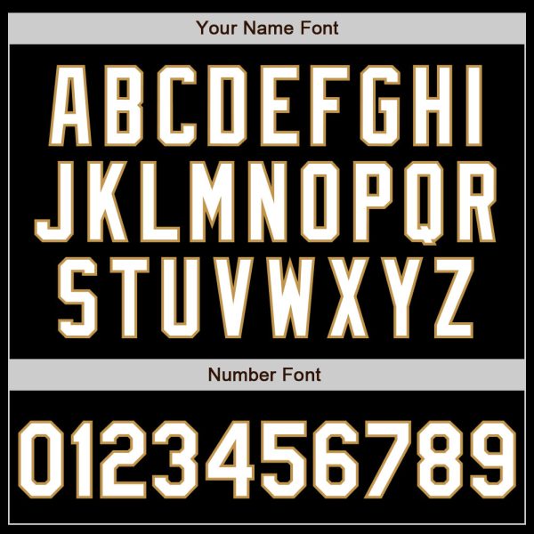 Custom Black White-Old Gold 3 Colors Arm Shapes Authentic Baseball Jersey - Image 6