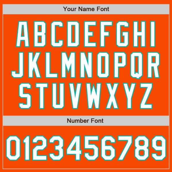 Custom Orange White-Aqua 3 Colors Arm Shapes Authentic Baseball Jersey - Image 6