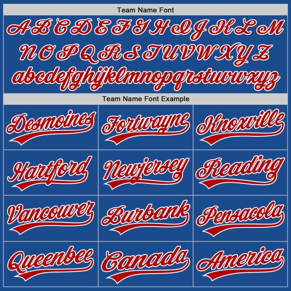 Custom Blue Red-White Authentic Throwback Baseball Jersey - Image 4