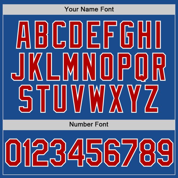 Custom Blue Red-White Authentic Throwback Baseball Jersey - Image 5