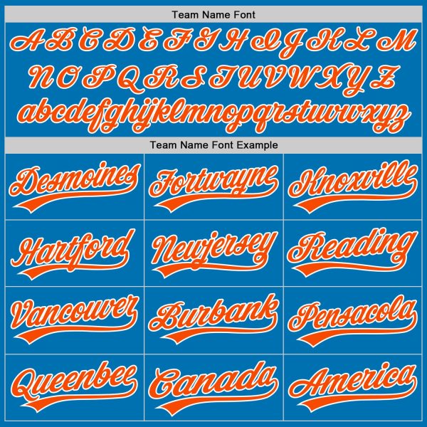 Custom Blue Orange-White Authentic Baseball Jersey - Image 4