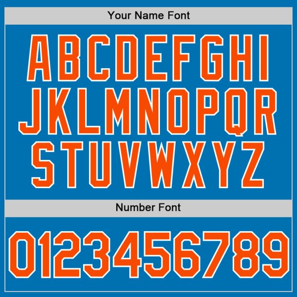 Custom Blue Orange-White Authentic Baseball Jersey - Image 5