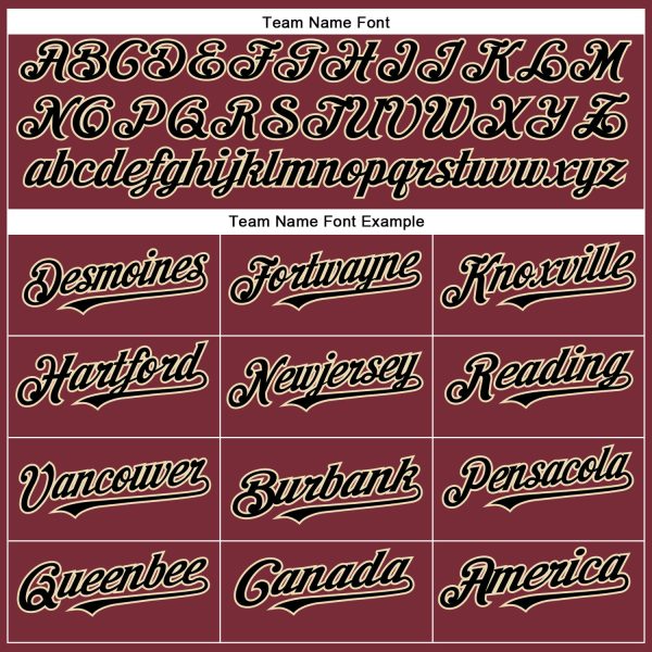Custom Burgundy Black-City Cream Authentic Baseball Jersey - Image 4