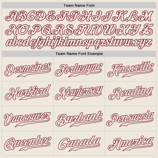Custom Cream Cream-Crimson Authentic Baseball Jersey - Image 5