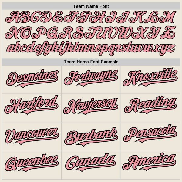 Custom Cream (Black Medium Pink Pinstripe) Medium Pink-Black Authentic Baseball Jersey - Image 4