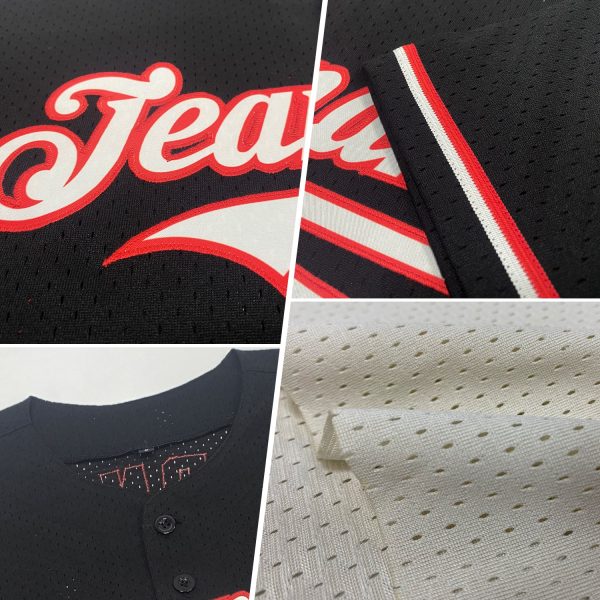 Custom Cream Texas Orange Mesh Authentic Throwback Baseball Jersey - Image 2