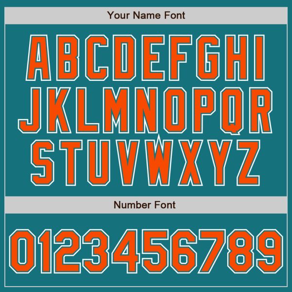 Custom Teal Orange-White Authentic Gradient Fashion Baseball Jersey - Image 3