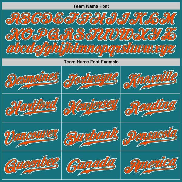 Custom Teal Orange-White Authentic Gradient Fashion Baseball Jersey - Image 4