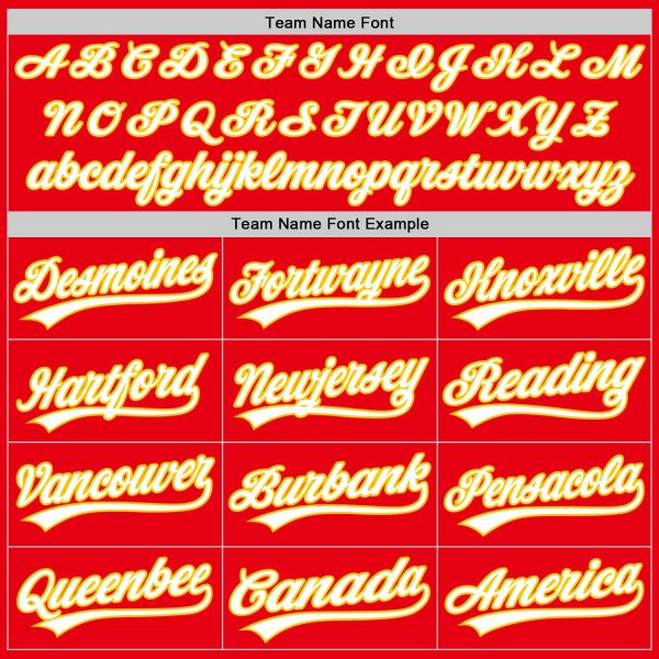 Custom Fire Red White-Yellow Authentic Baseball Jersey - Image 4