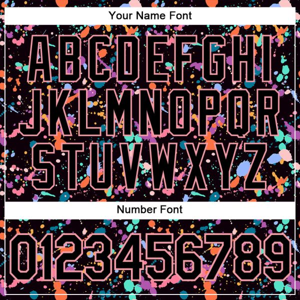Custom Graffiti Pattern Black-Medium Pink 3D Expressive Splatter Authentic Baseball Jersey - Image 5