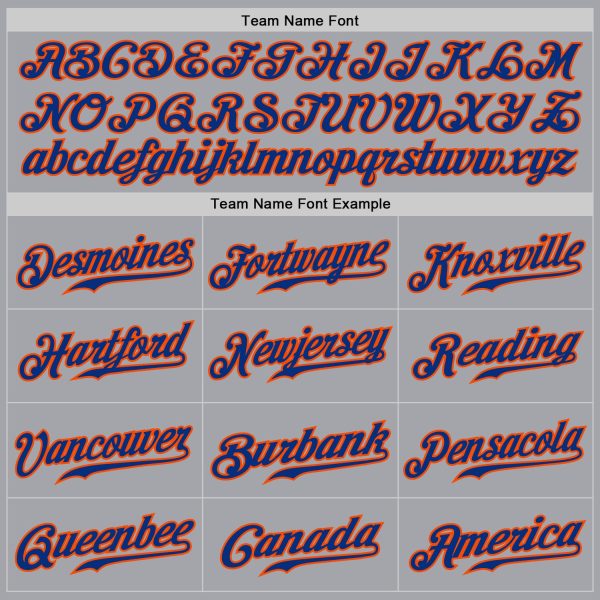 Custom Gray Royal Pinstripe Royal-Orange Authentic Baseball Jersey - Image 5