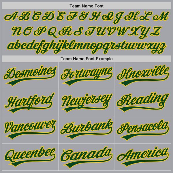 Custom Gray Green-Gold Authentic Baseball Jersey - Image 4