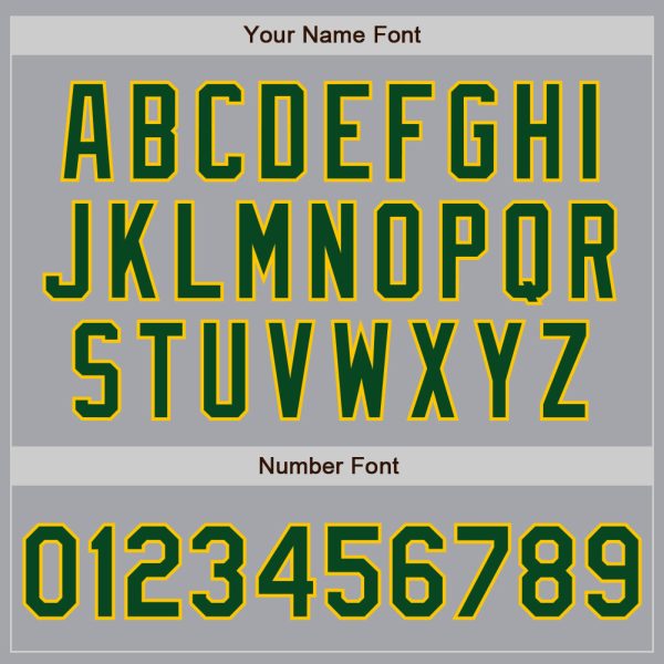 Custom Gray Green-Gold Authentic Baseball Jersey - Image 5