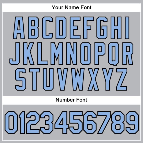 Custom Gray Black Pinstripe Light Blue Authentic Baseball Jersey - Image 5