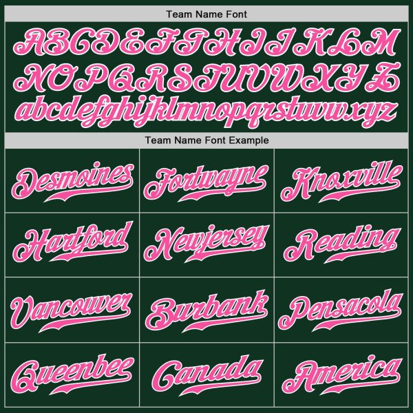 Custom Green Pink-White Authentic Baseball Jersey - Image 4