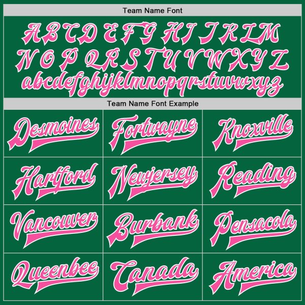 Custom Kelly Green Pink-White Bomber Full-Snap Varsity Letterman Jacket - Image 4