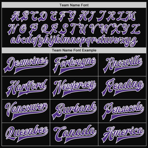 Custom Black Purple-White Bomber Full-Snap Varsity Letterman Jacket - Image 4