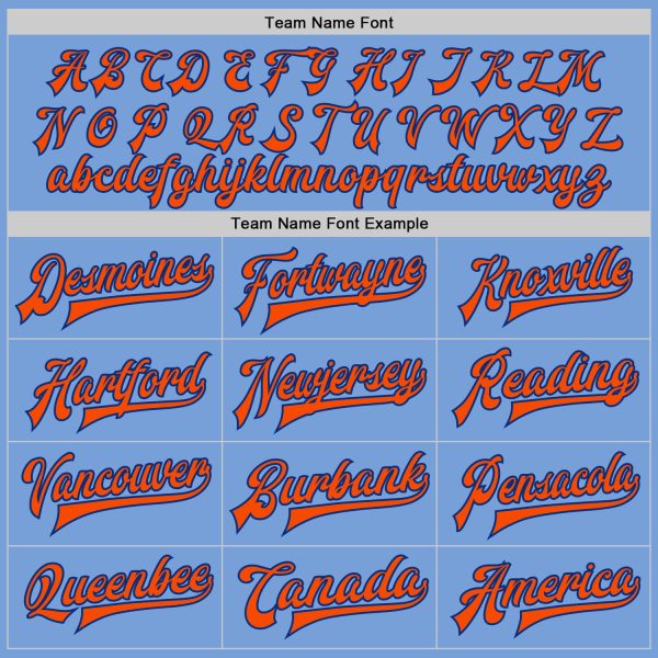 Custom Light Blue Royal-Orange Bomber Full-Snap Varsity Letterman Jacket - Image 4
