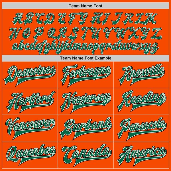 Custom Orange Kelly Green Cream-Black Bomber Full-Snap Varsity Letterman Jacket - Image 4