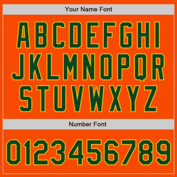 Custom Orange Green-Gold Bomber Full-Snap Varsity Letterman Jacket - Image 5
